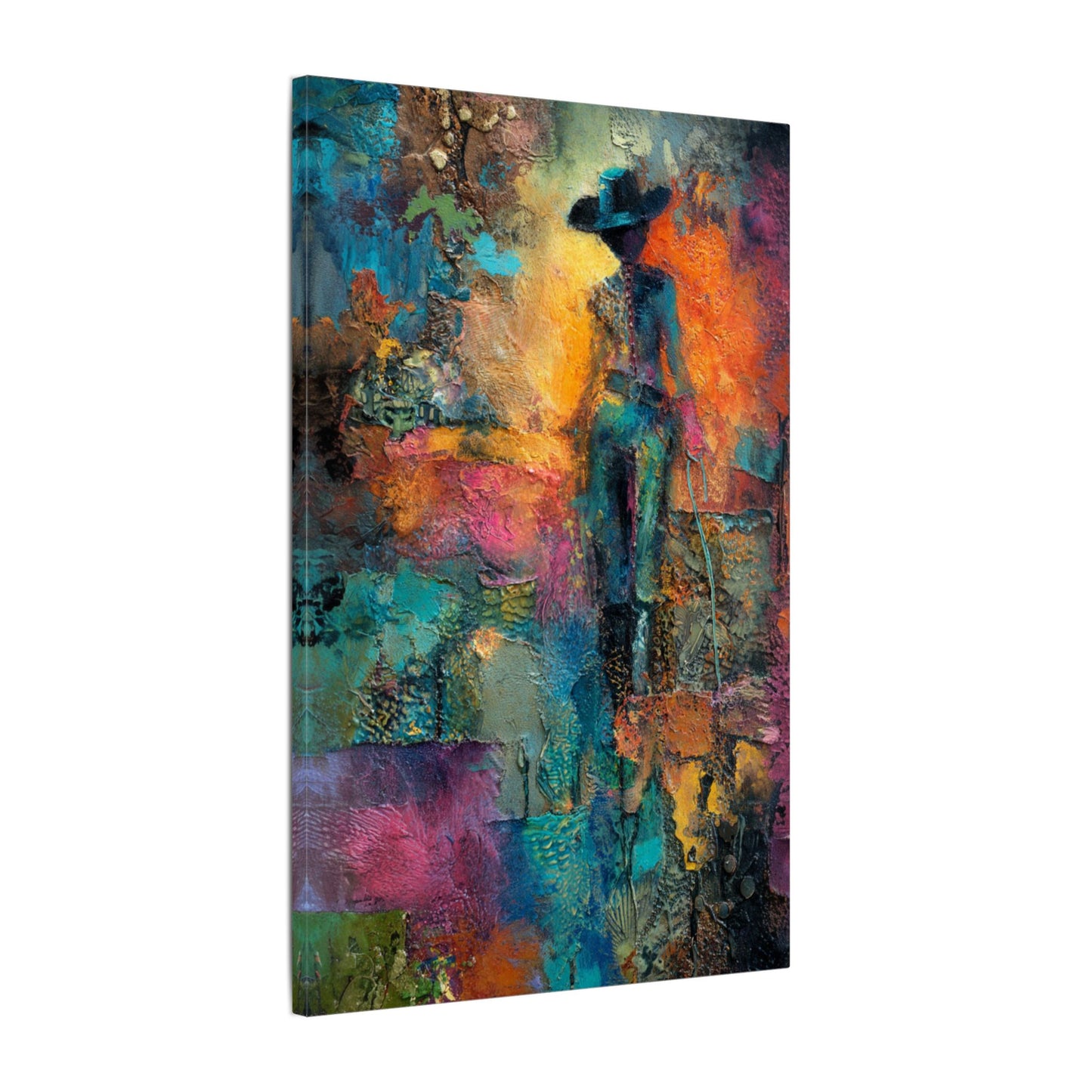 Abstract Cowgirl Art | Colorful Canvas Artwork