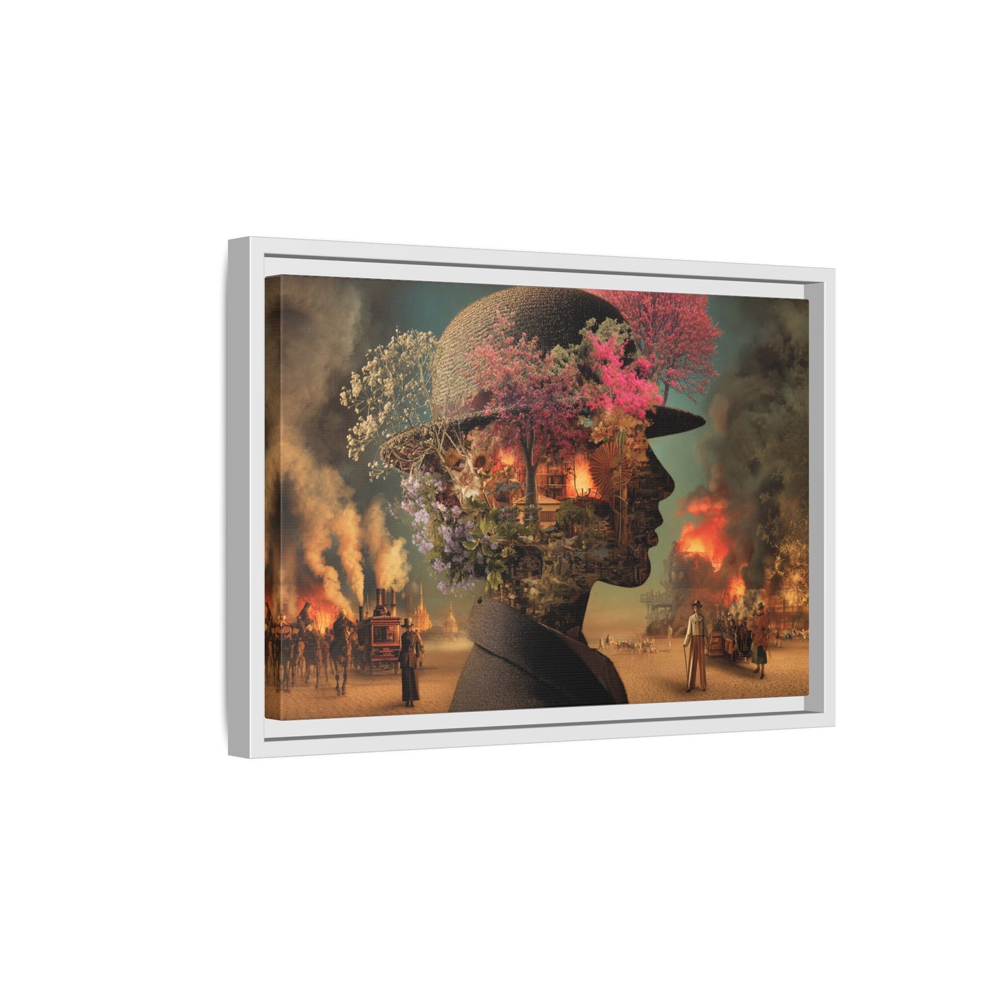Whimsical Floral Silhouette Art Print | Living Room Décor