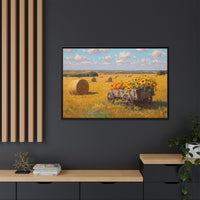 Sunflower Harvest Wagon Decor | Rustic Farm Art for Home