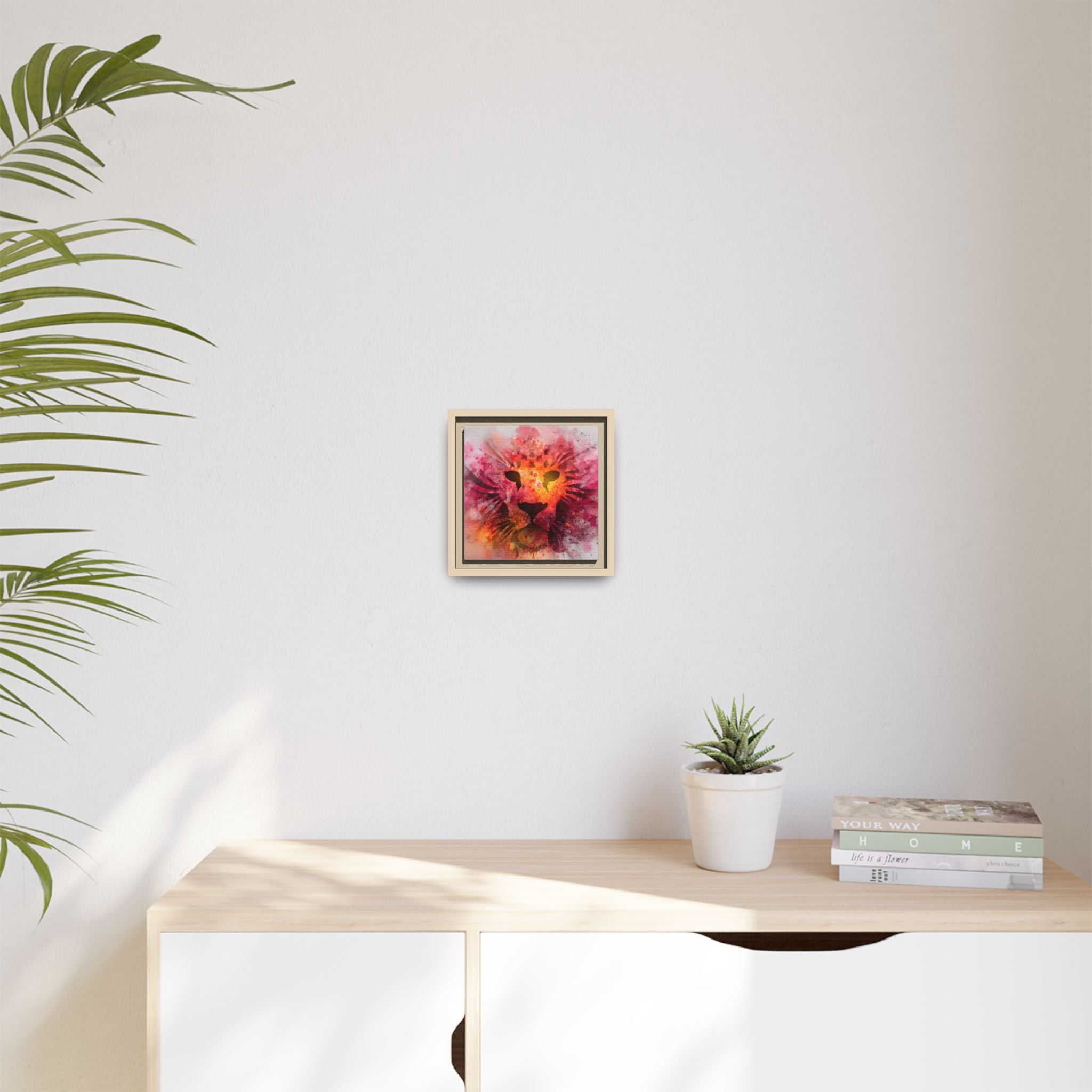 Vibrant Lion Artwork – Bold Watercolor Print