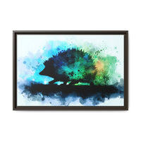 Hedgehog Silhouette Watercolor Art | Nature-Inspired Home Decor