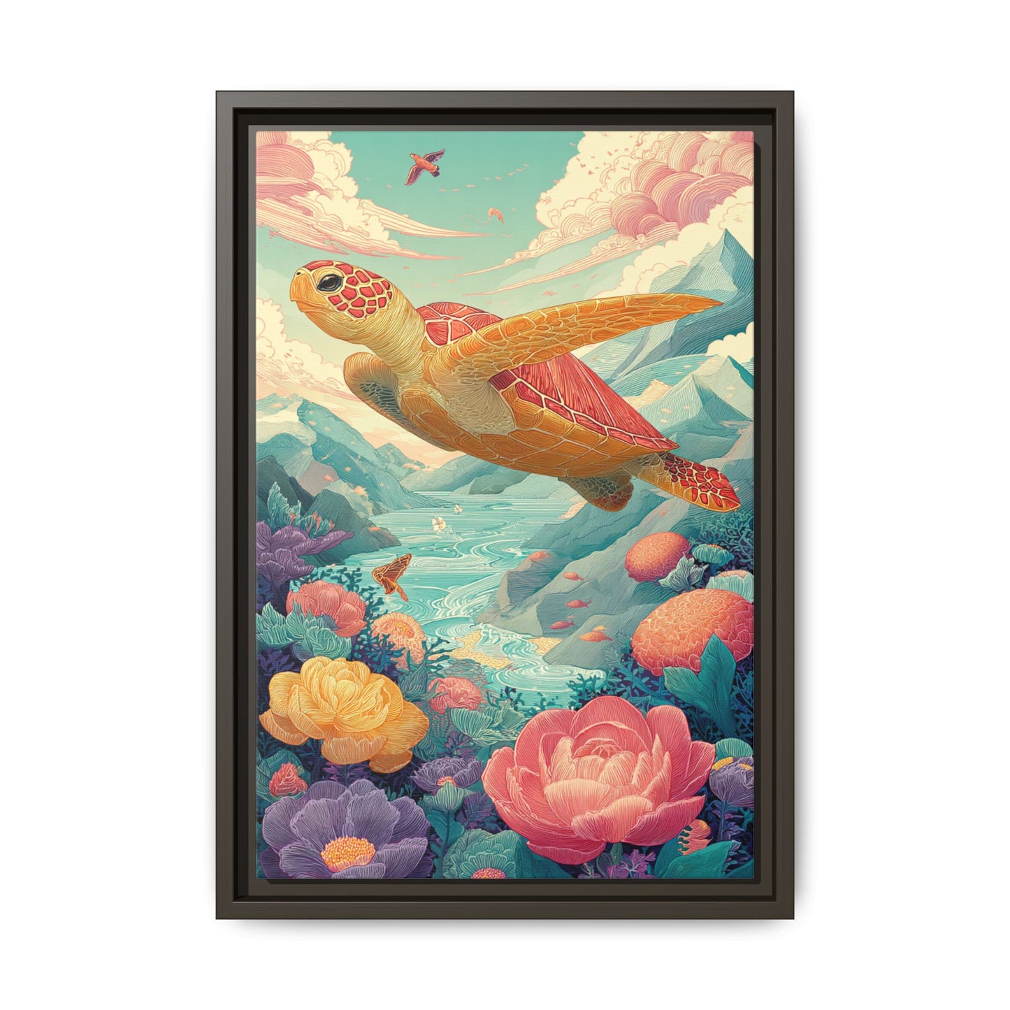 Vibrant Turtle Art | Whimsical Nature Illustration