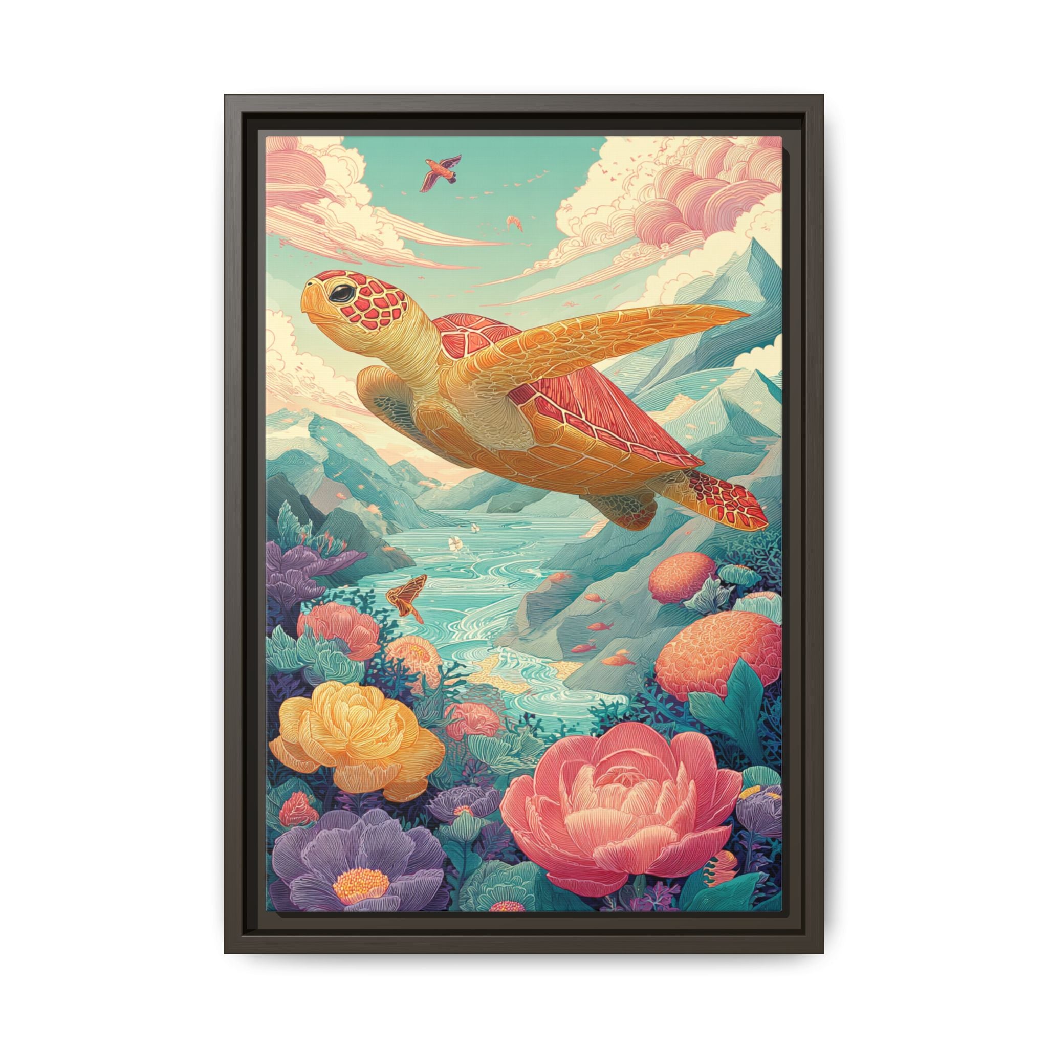 Vibrant Turtle Art | Whimsical Nature Illustration