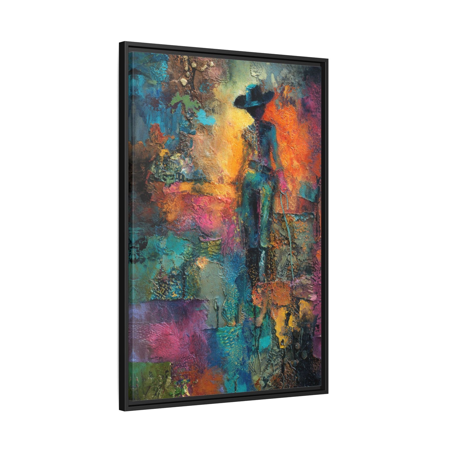 Abstract Cowgirl Art | Colorful Canvas Artwork