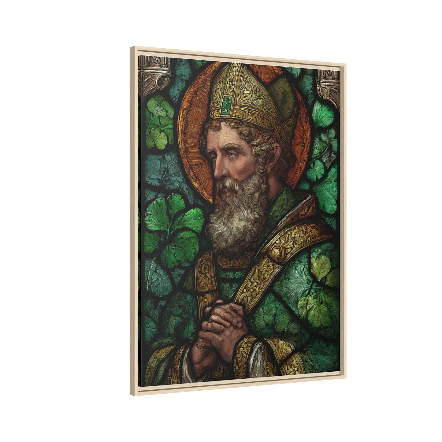 Saint Artwork | Irish Heritage Art | Traditional Green Tones