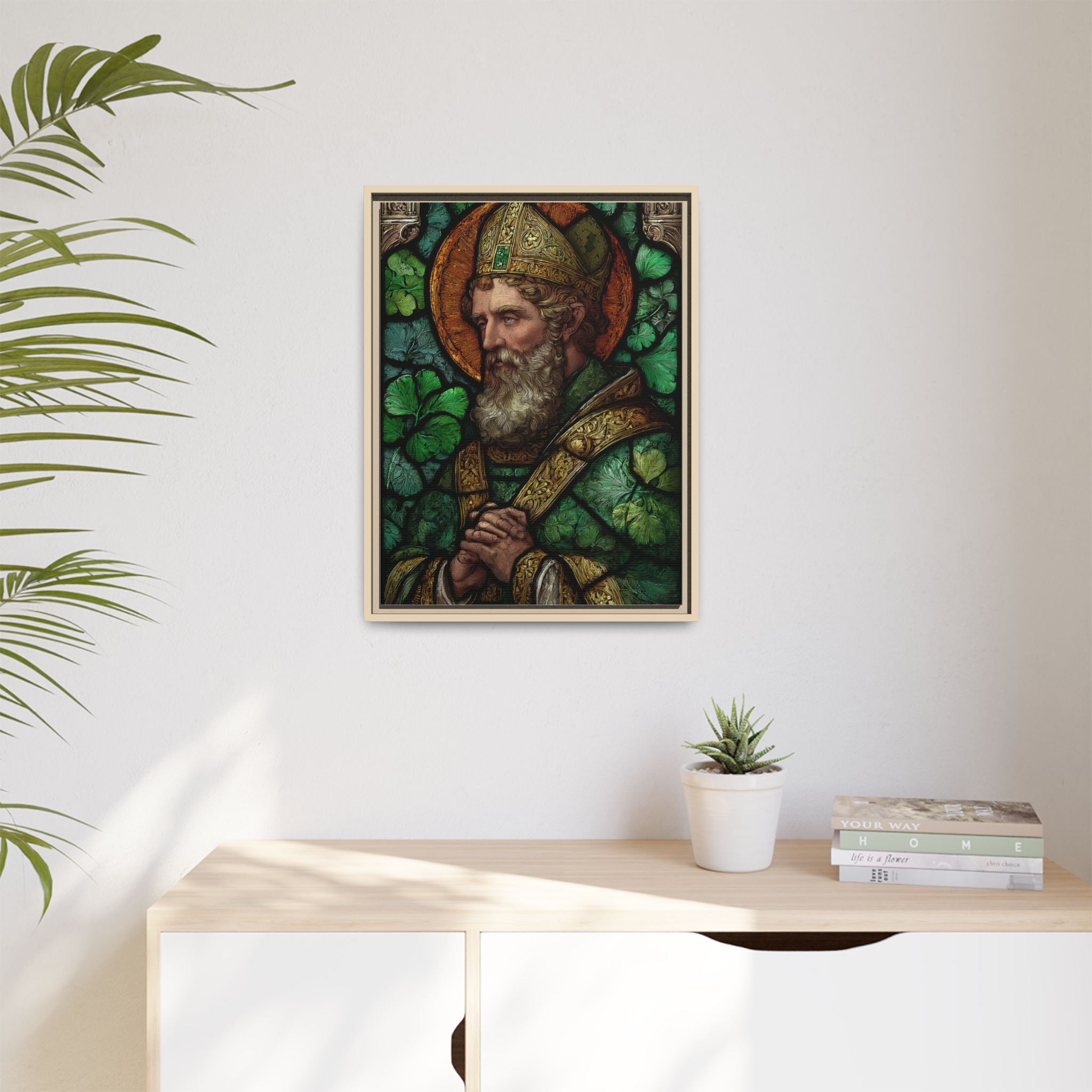 Saint Artwork | Irish Heritage Art | Traditional Green Tones