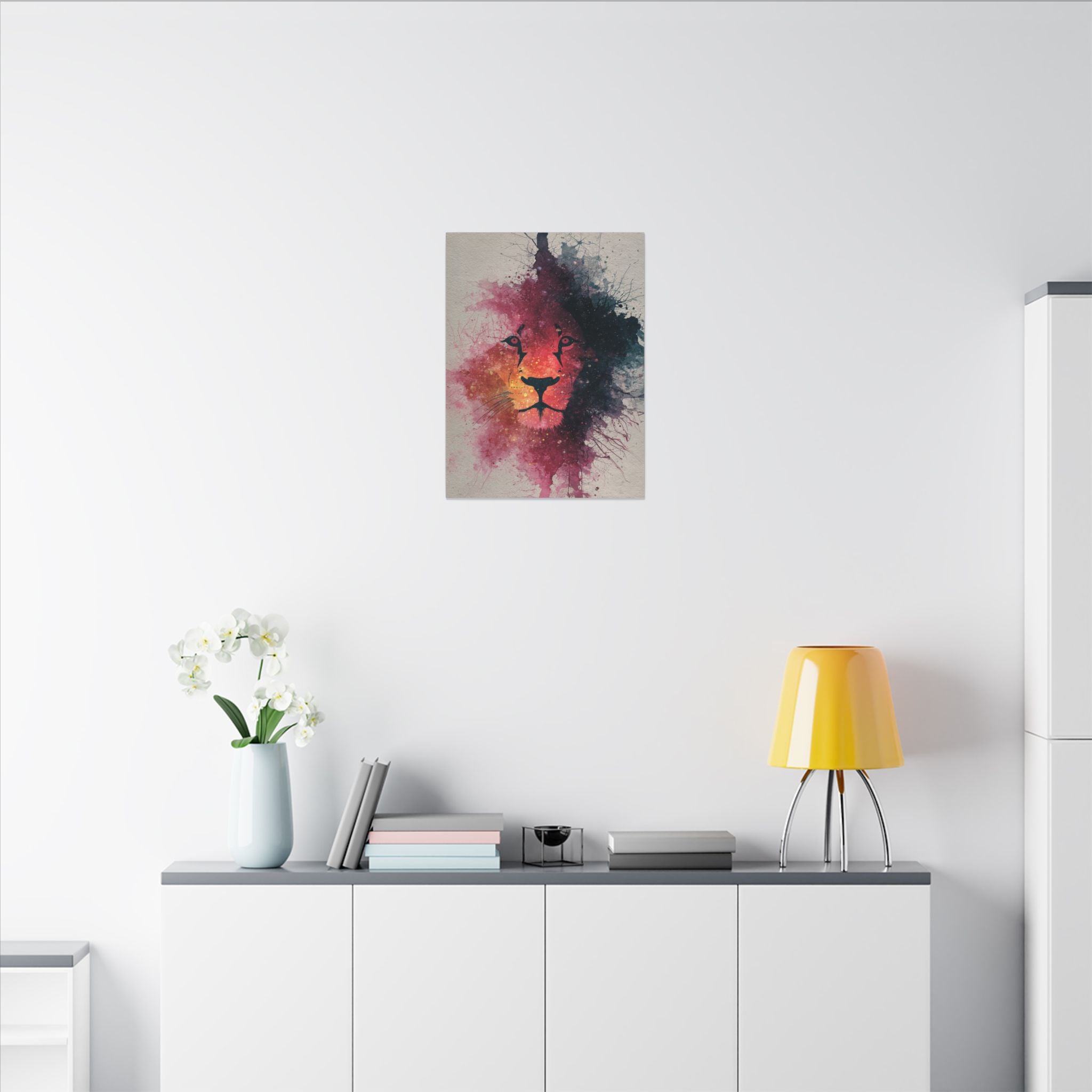 Majestic Lion Watercolor Art | Vibrant Animal Portrait