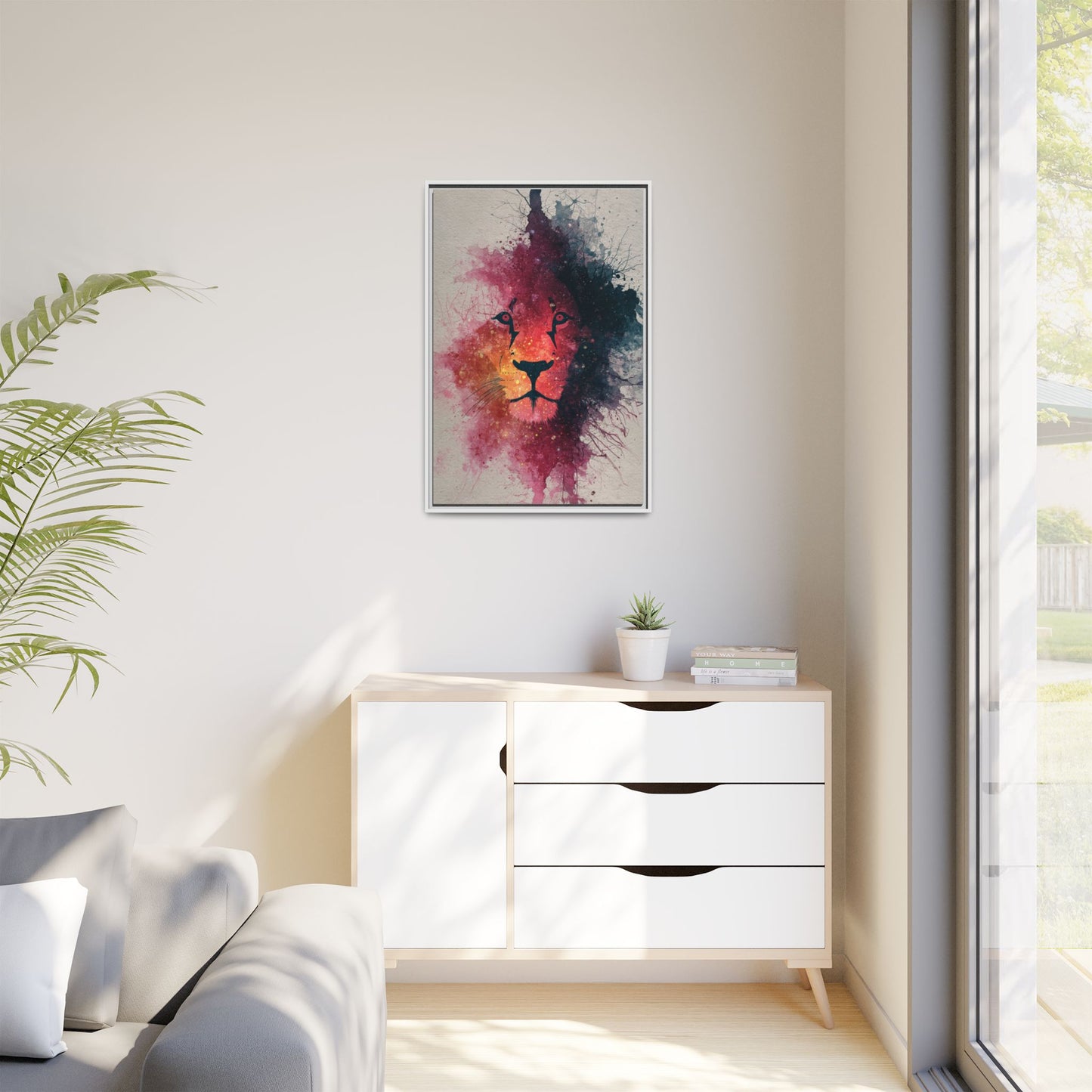 Majestic Lion Watercolor Art | Vibrant Animal Portrait