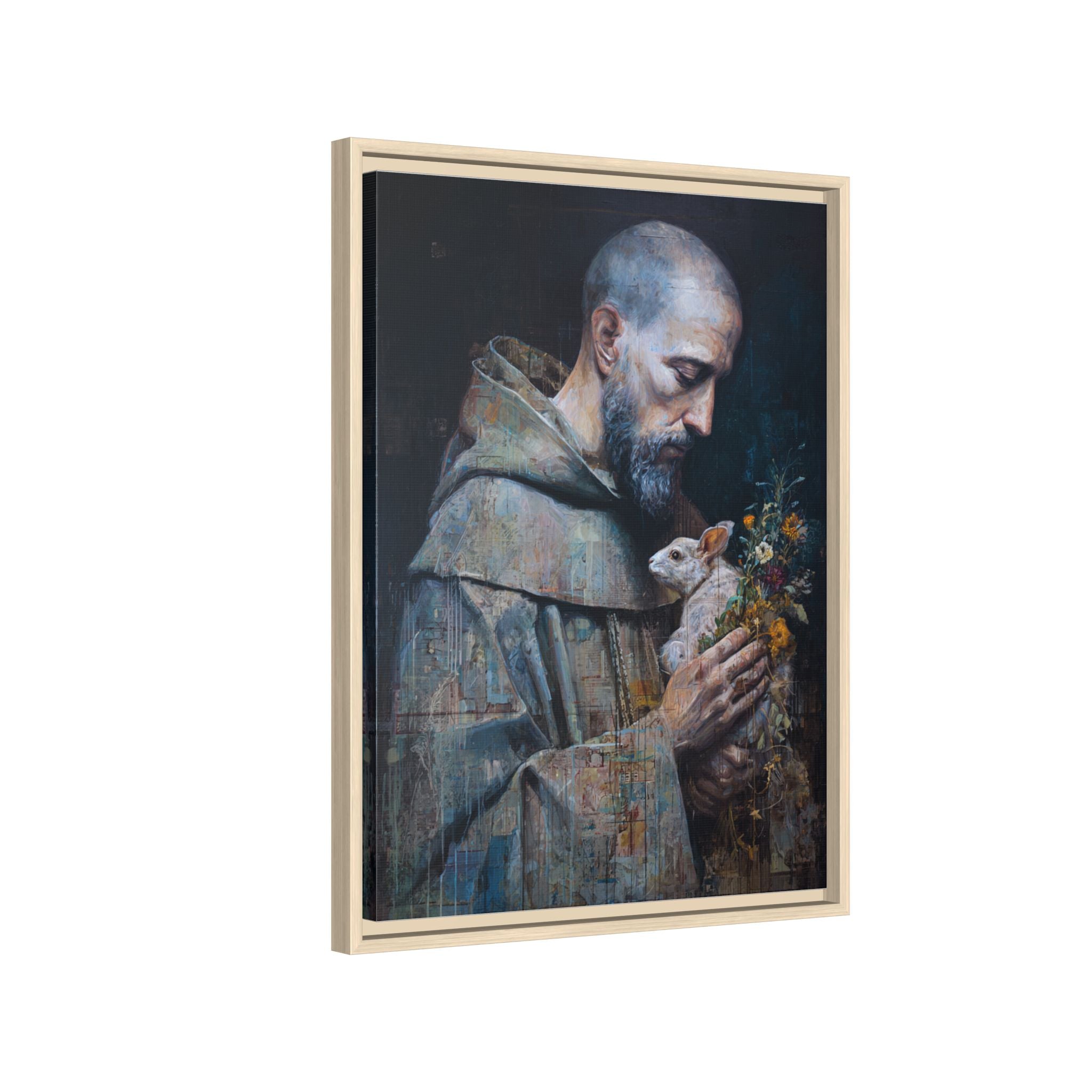 Saint Francis and Rabbit Artwork - Nature Inspired Wall Art