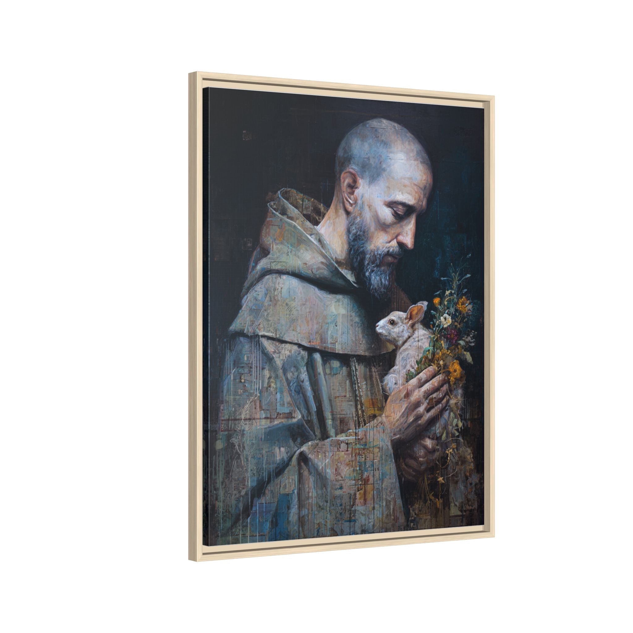 Saint Francis and Rabbit Artwork - Nature Inspired Wall Art