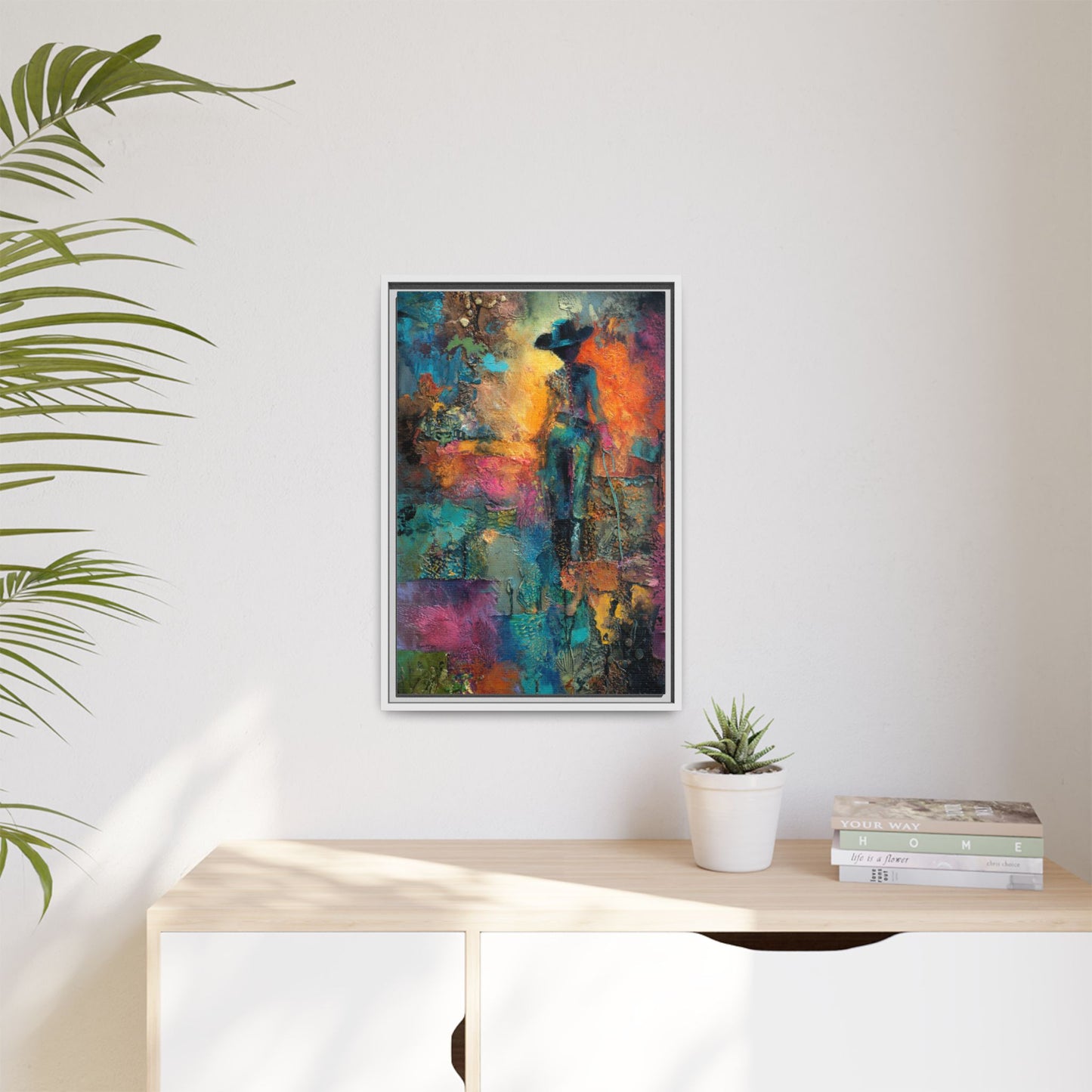 Abstract Cowgirl Art | Colorful Canvas Artwork