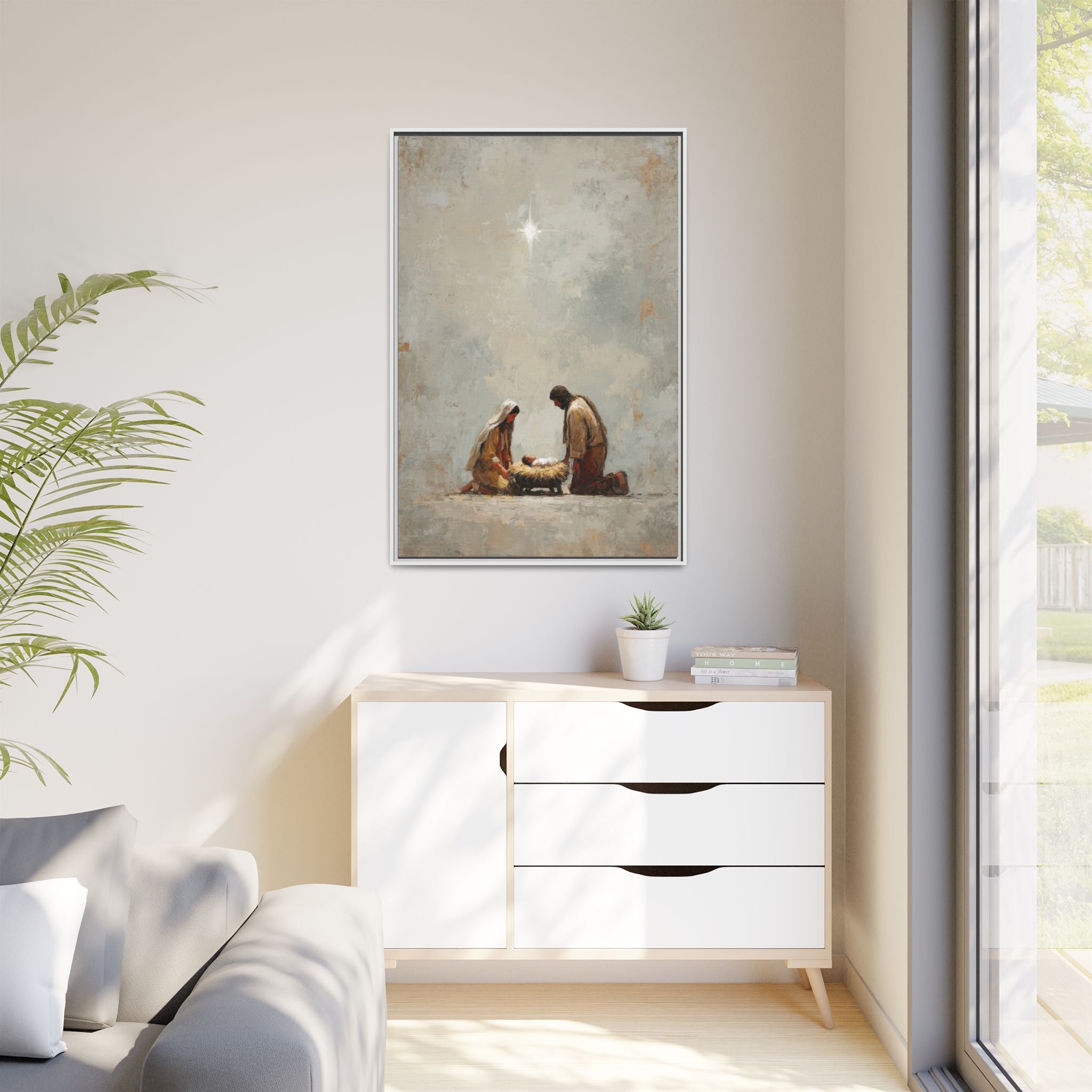 Nativity Scene Art Print - Warm Family Vibes
