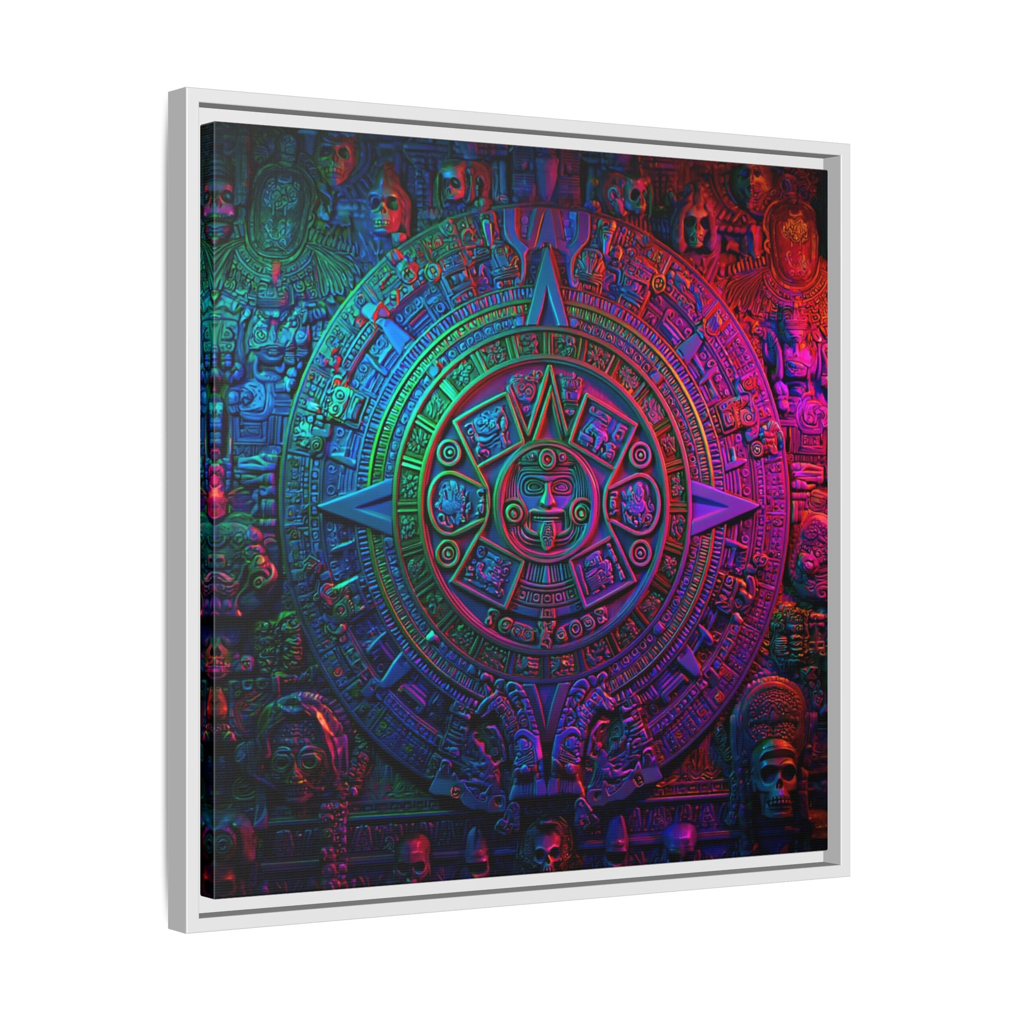 Aztec Mandala Wall Art - Colorful Cultural Decor