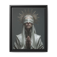 Ethereal Blindfolded Saint Art | Spiritual Home Decor