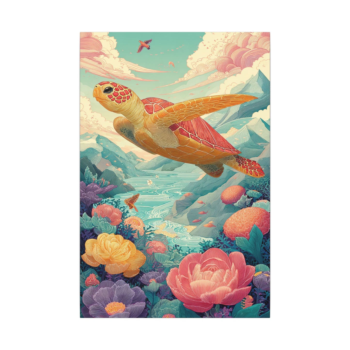 Vibrant Turtle Art | Whimsical Nature Illustration