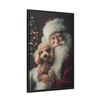 Heartwarming Santa and Poodle Artwork – Holiday Home Décor