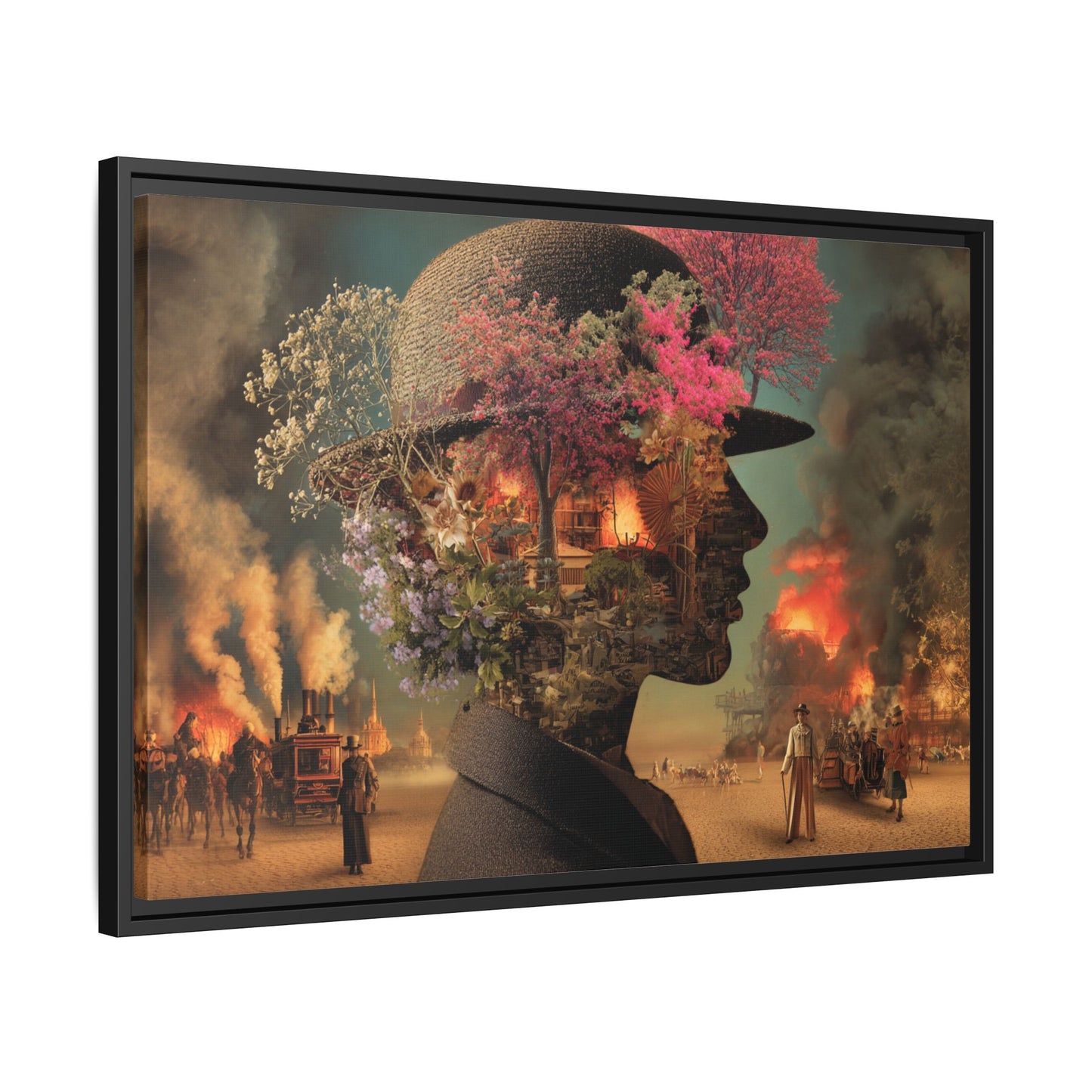 Whimsical Floral Silhouette Art Print | Living Room Décor