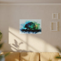 Hedgehog Silhouette Watercolor Art | Nature-Inspired Home Decor