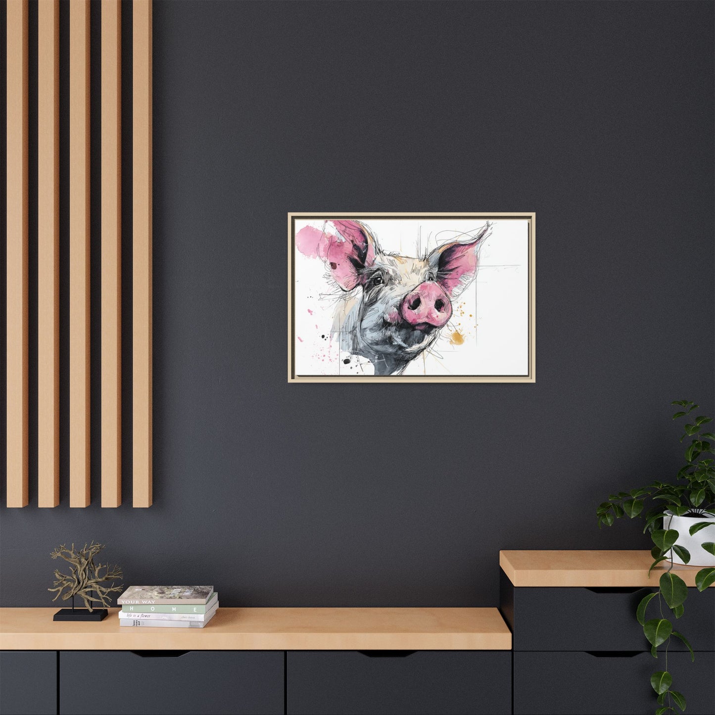 Whimsical Pig Art Print - Playful Farmhouse Decor