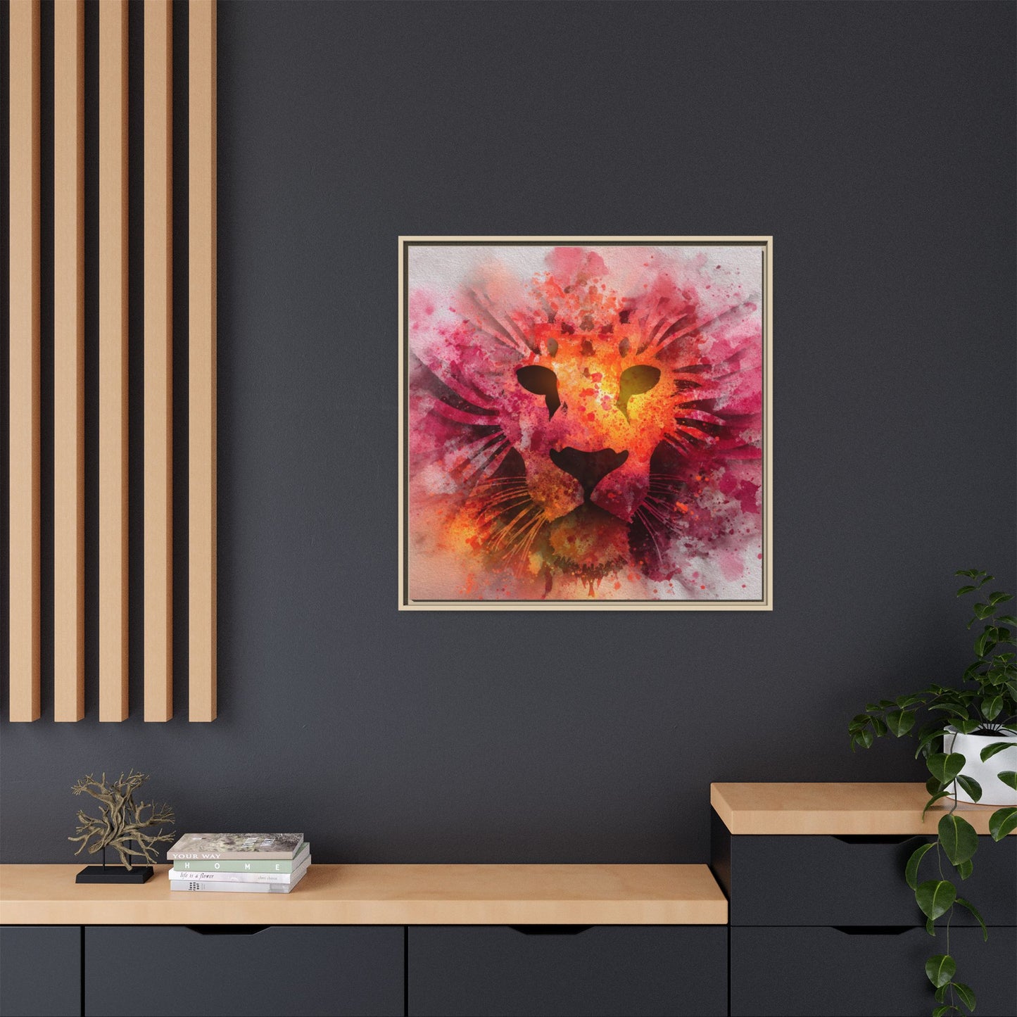 Vibrant Lion Artwork – Bold Watercolor Print