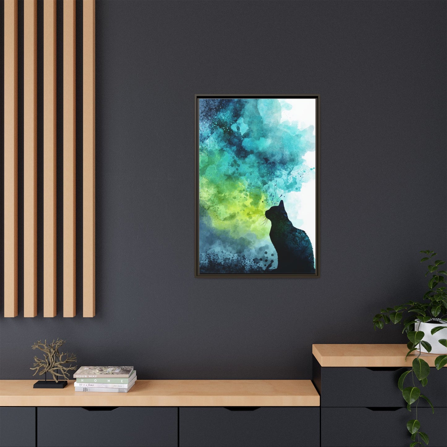 Dreamy Cat Watercolor Art Print - Serene Home Decor