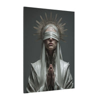 Ethereal Blindfolded Saint Art | Spiritual Home Decor