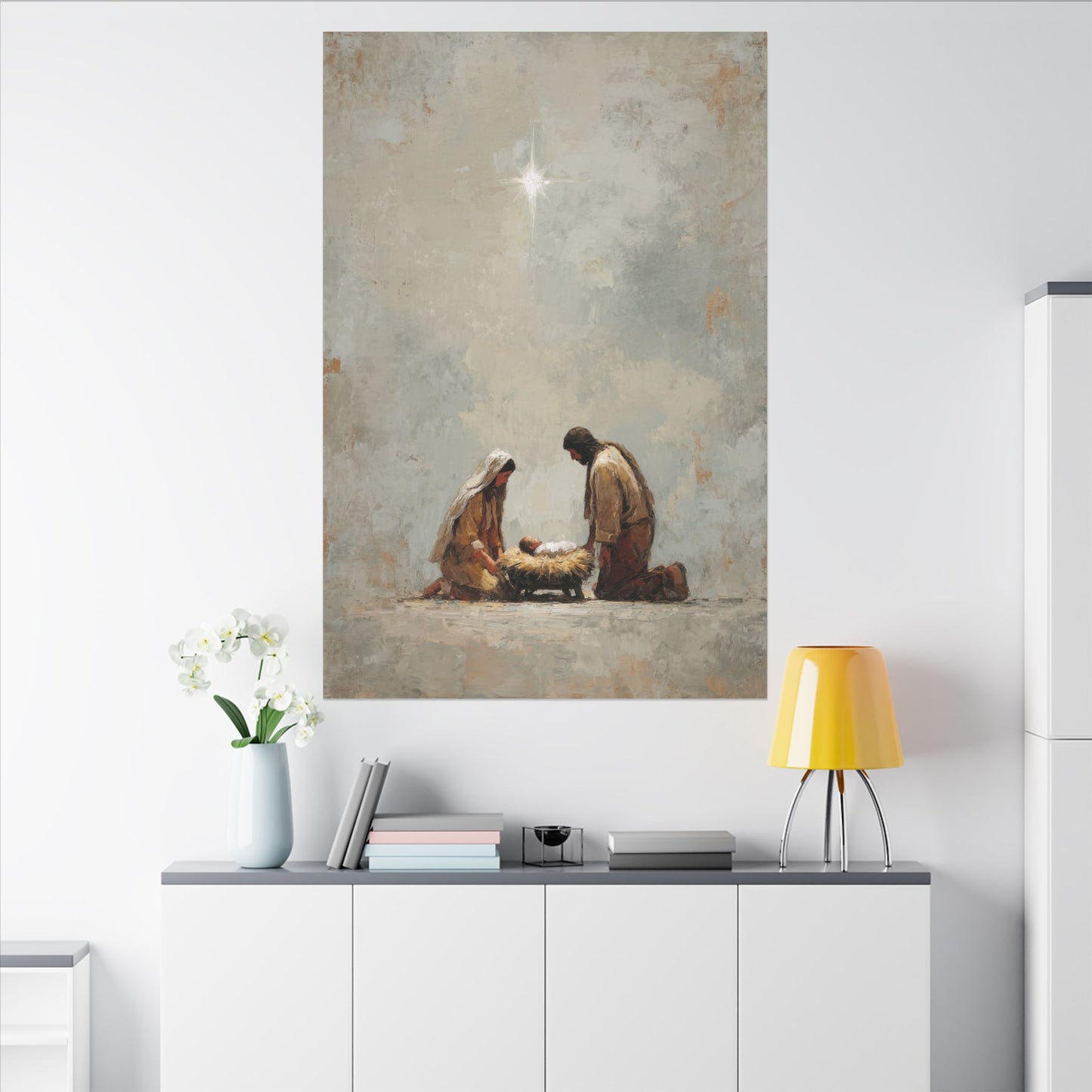 Nativity Scene Art Print - Warm Family Vibes