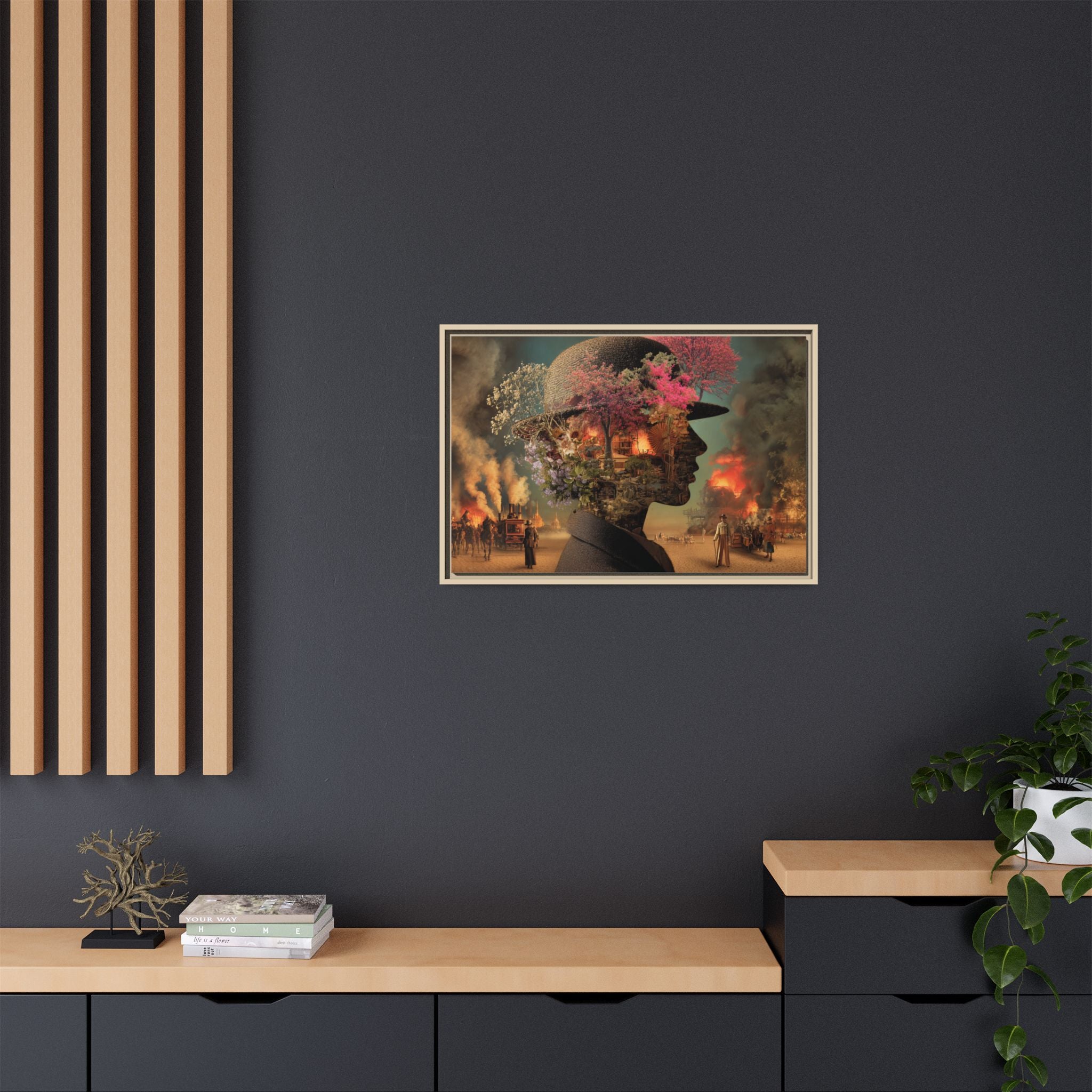 Whimsical Floral Silhouette Art Print | Living Room Décor