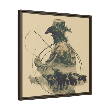 Lone Cowboy Silhouette Art - Vintage Western Charm
