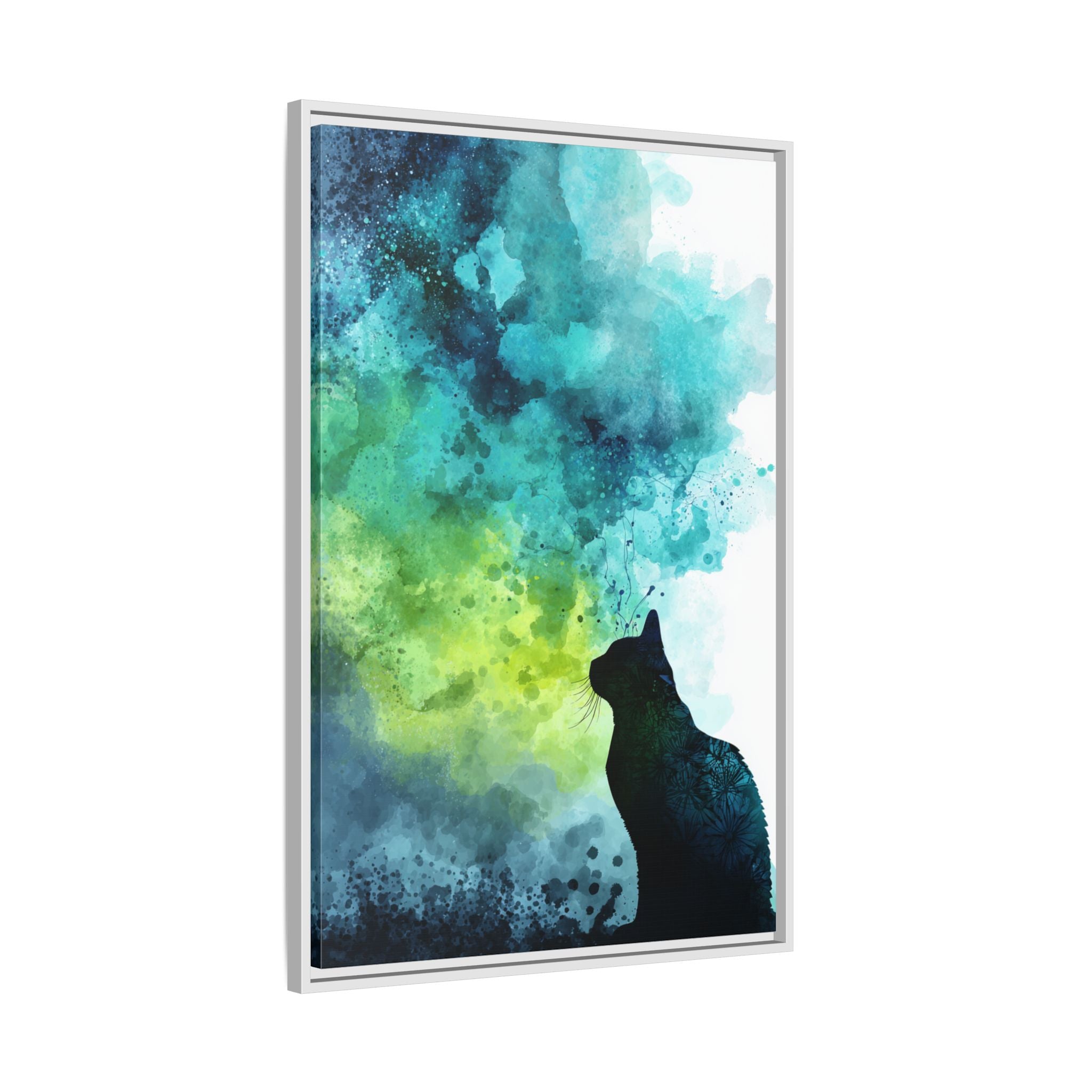 Dreamy Cat Watercolor Art Print - Serene Home Decor