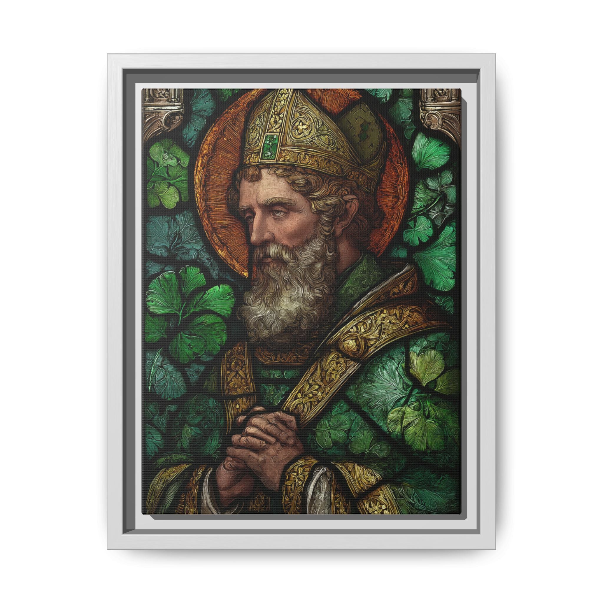 Saint Artwork | Irish Heritage Art | Traditional Green Tones
