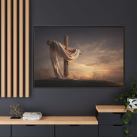 Rustic Cross Wall Art with Draped Fabric | Inspirational Decor