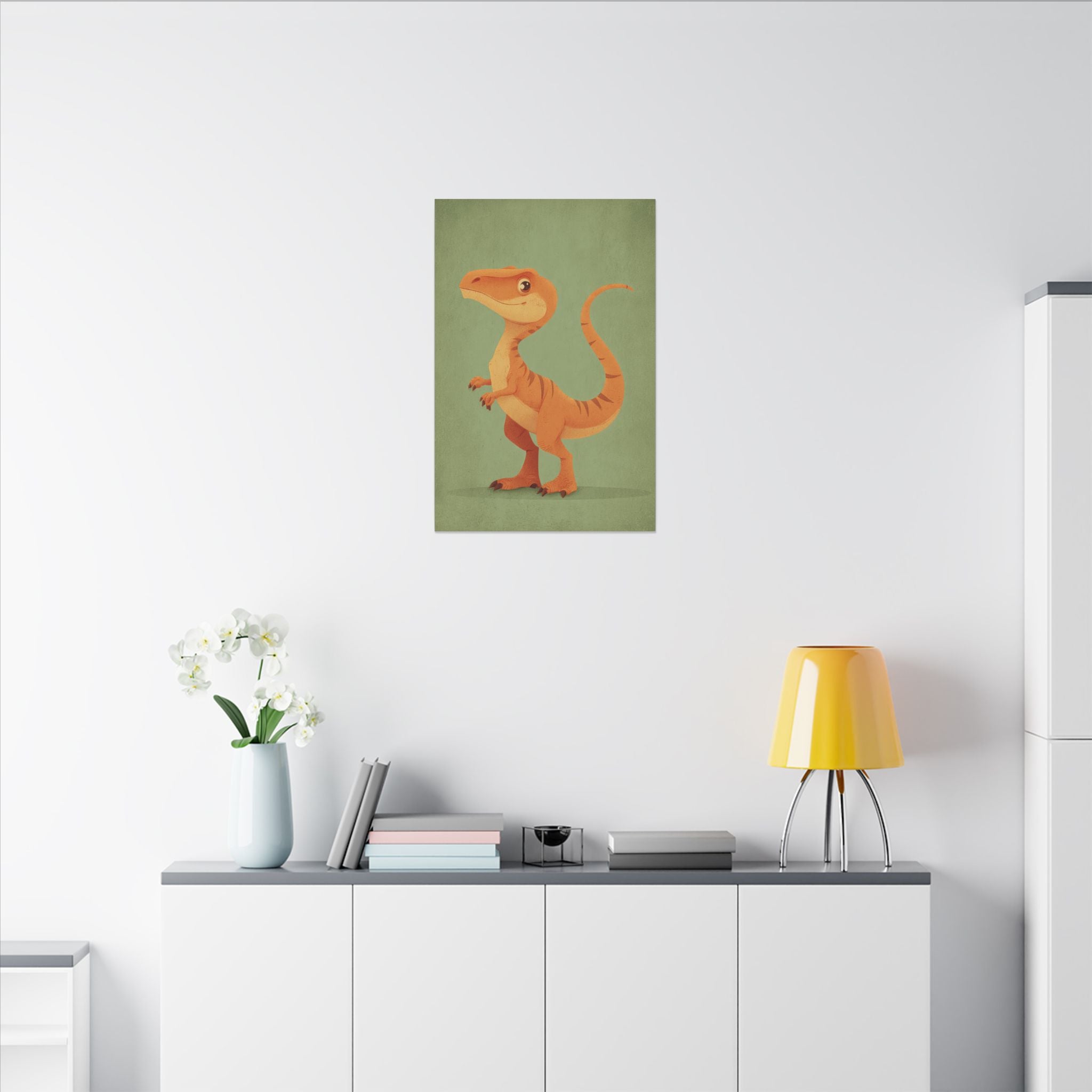 Whimsical Dinosaur Illustration Art for Kids' Rooms