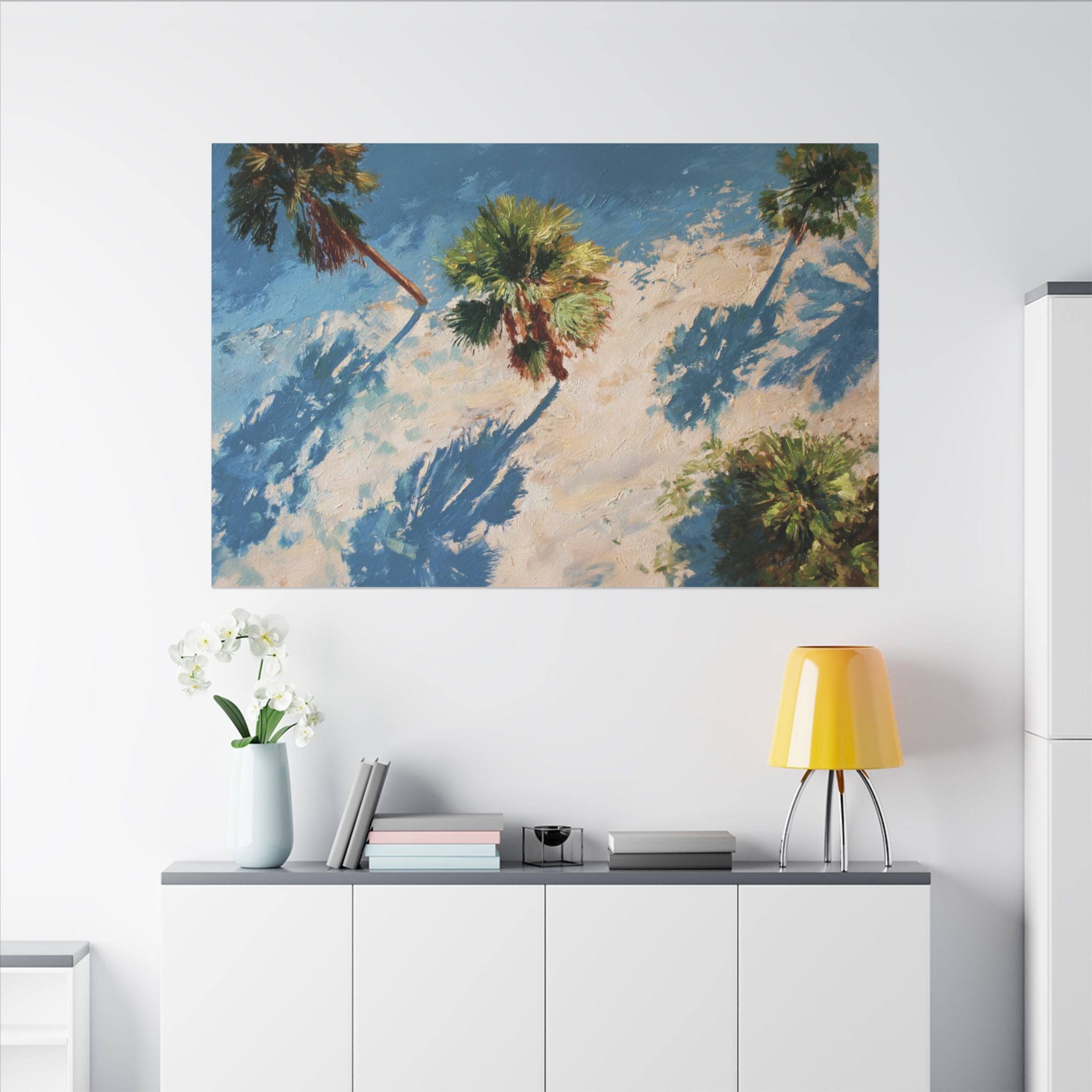 Tropical Palm Trees Artwork | Vibrant Coastal Landscape