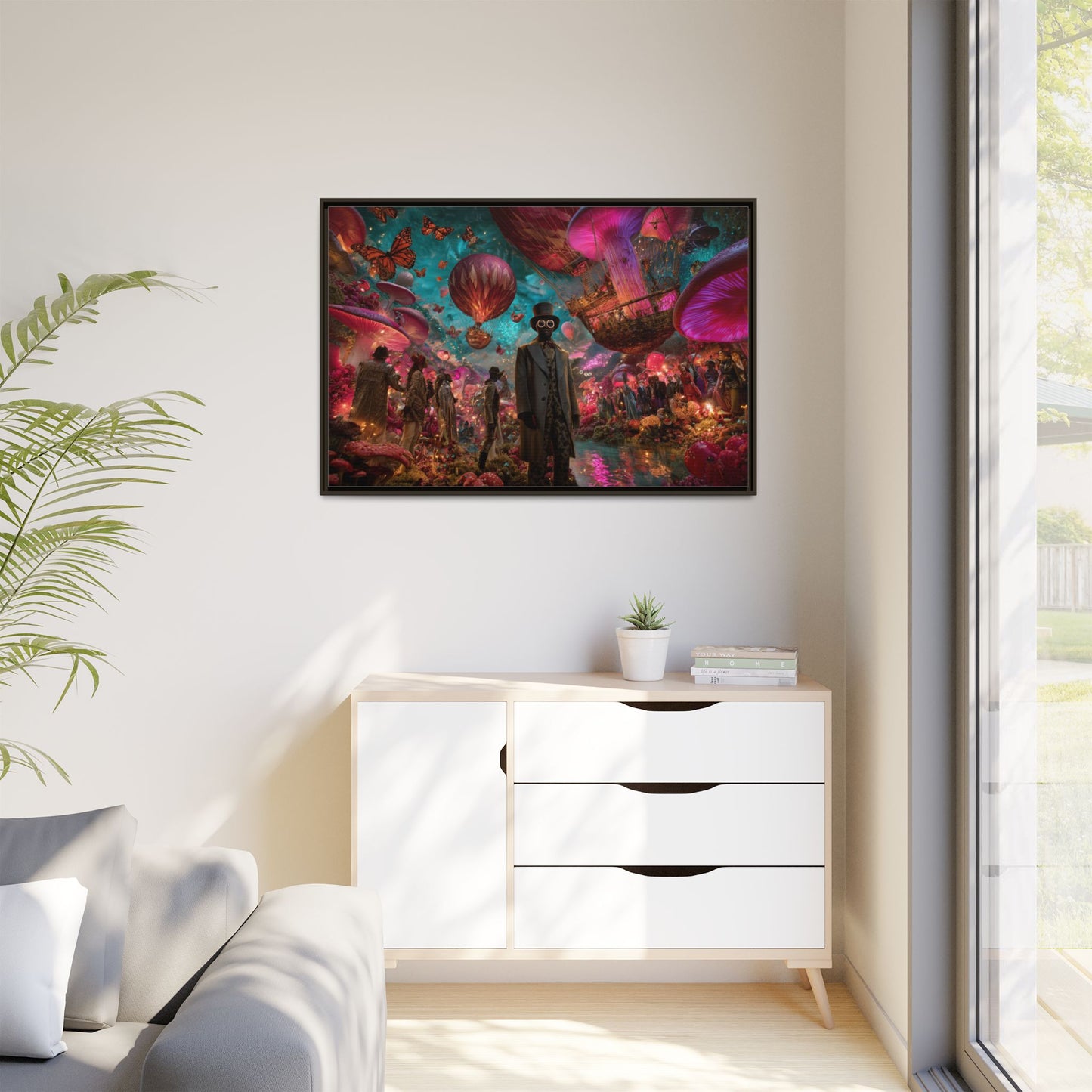 Whimsical Hot Air Balloon Fantasy Artwork | Surreal Landscape