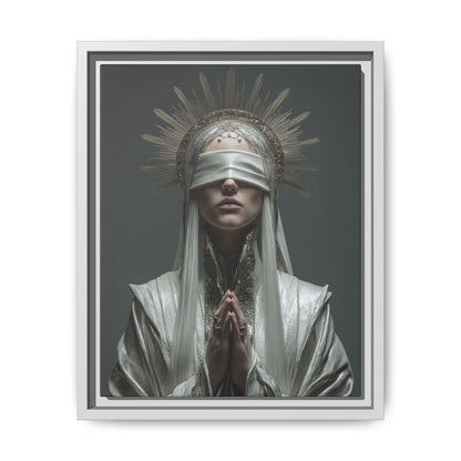 Ethereal Blindfolded Saint Art | Spiritual Home Decor