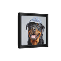 Whimsical Rottweiler Art - Denim Hat Dog Portrait