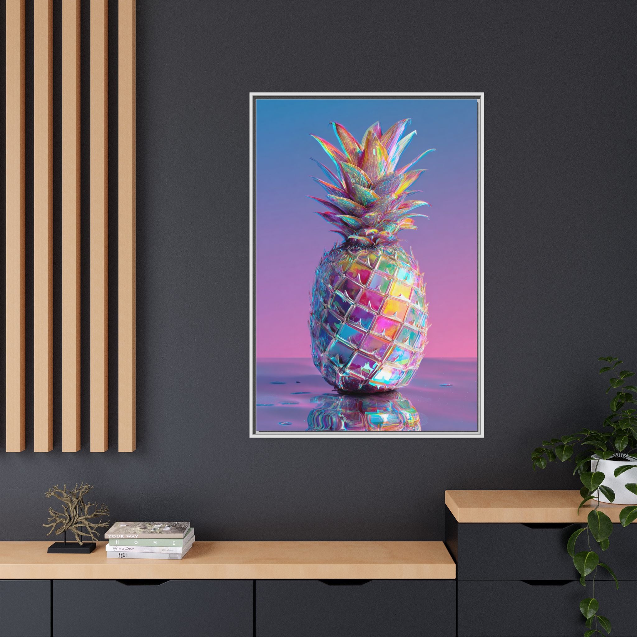 Colorful Pineapple Canvas Art | Abstract Tropical Design