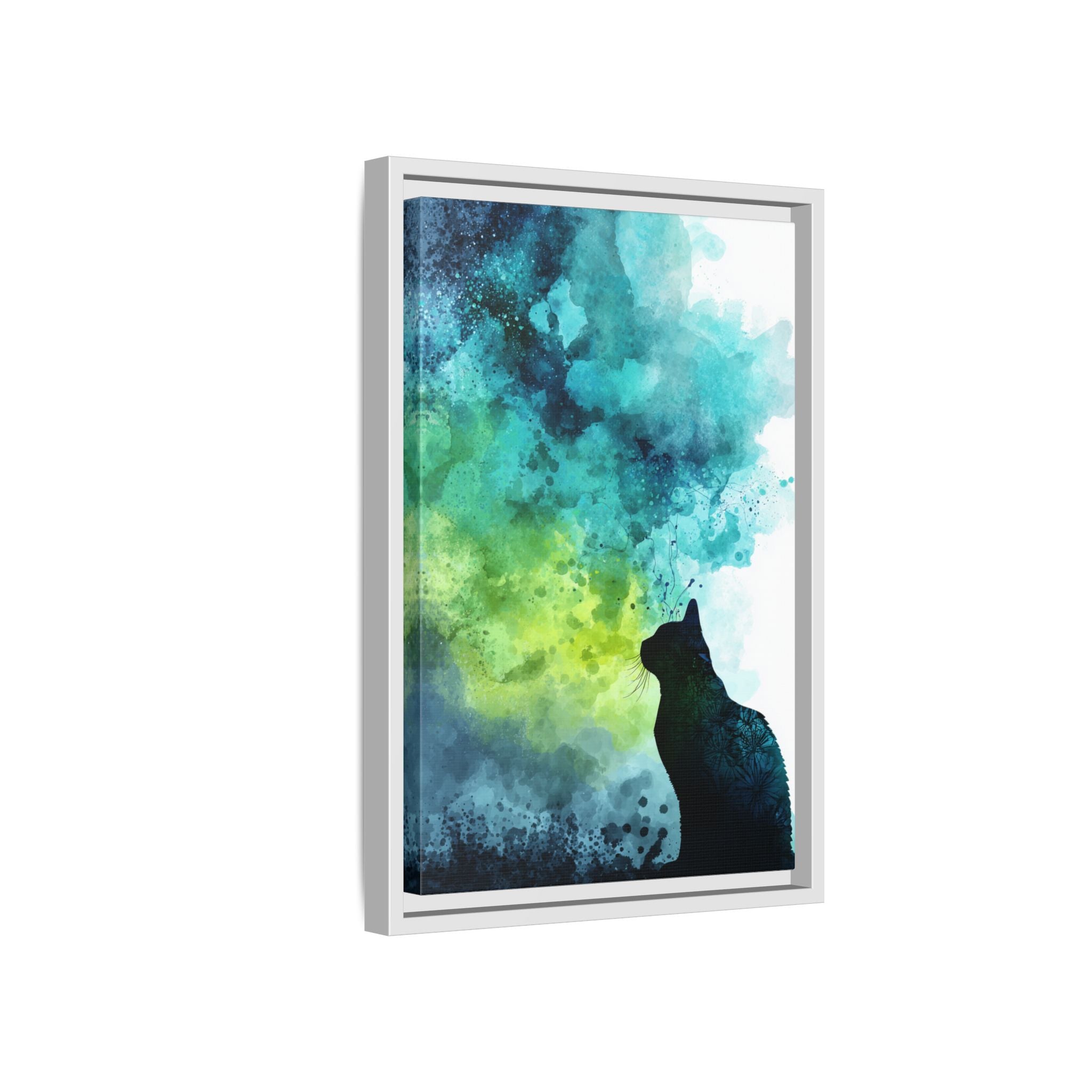 Dreamy Cat Watercolor Art Print - Serene Home Decor