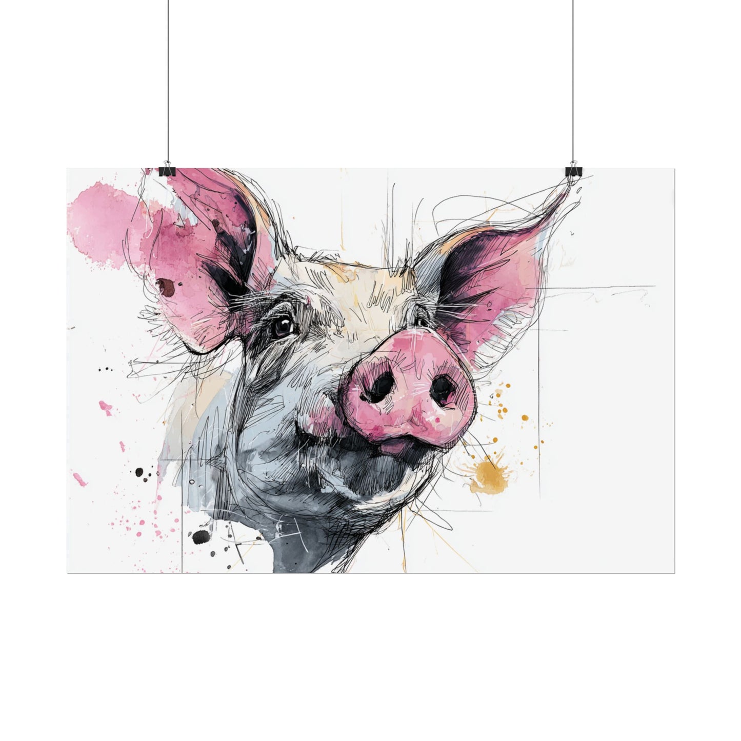 Whimsical Pig Art Print - Playful Farmhouse Decor