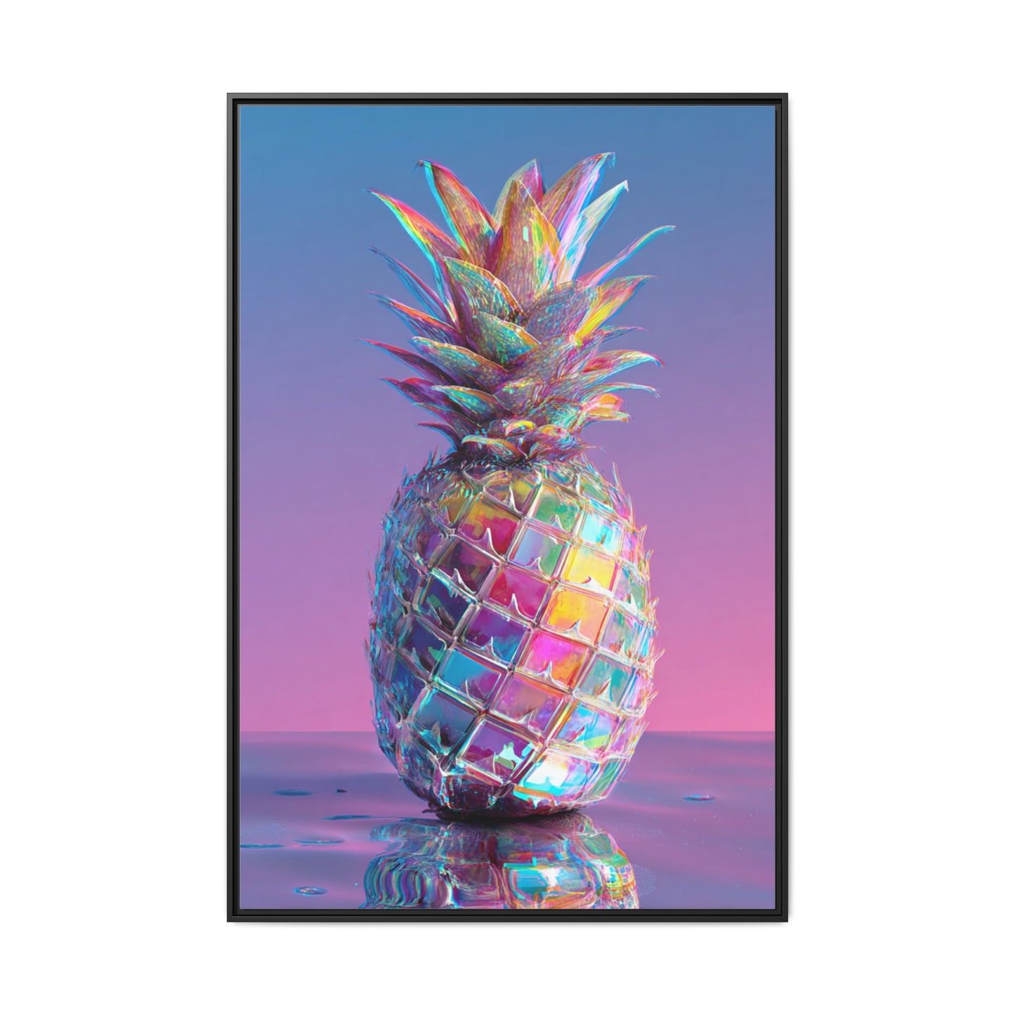 Colorful Pineapple Canvas Art | Abstract Tropical Design
