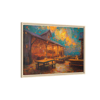 Autumn Festival Night Scene - Colorful Impressionist Art