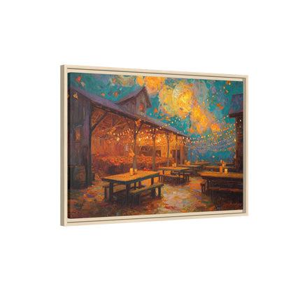 Autumn Festival Night Scene - Colorful Impressionist Art