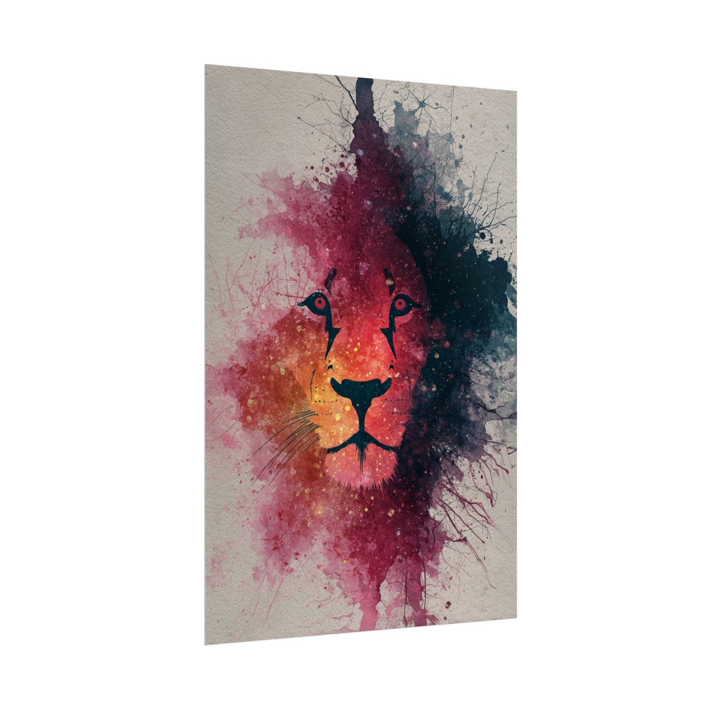 Majestic Lion Watercolor Art | Vibrant Animal Portrait