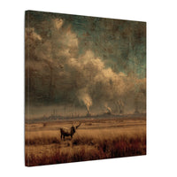 Cattle in Industrial Landscape | Vintage Style Art Print