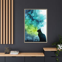 Whimsical Cat Silhouette Watercolor Artwork