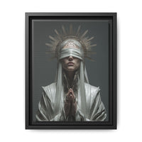 Ethereal Blindfolded Saint Art | Spiritual Home Decor