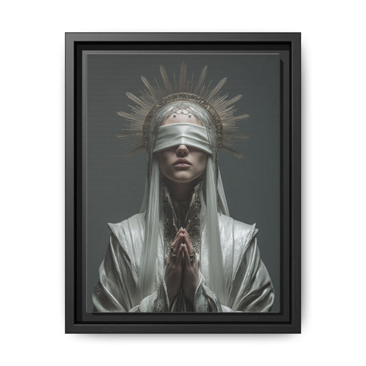 Ethereal Blindfolded Saint Art | Spiritual Home Decor