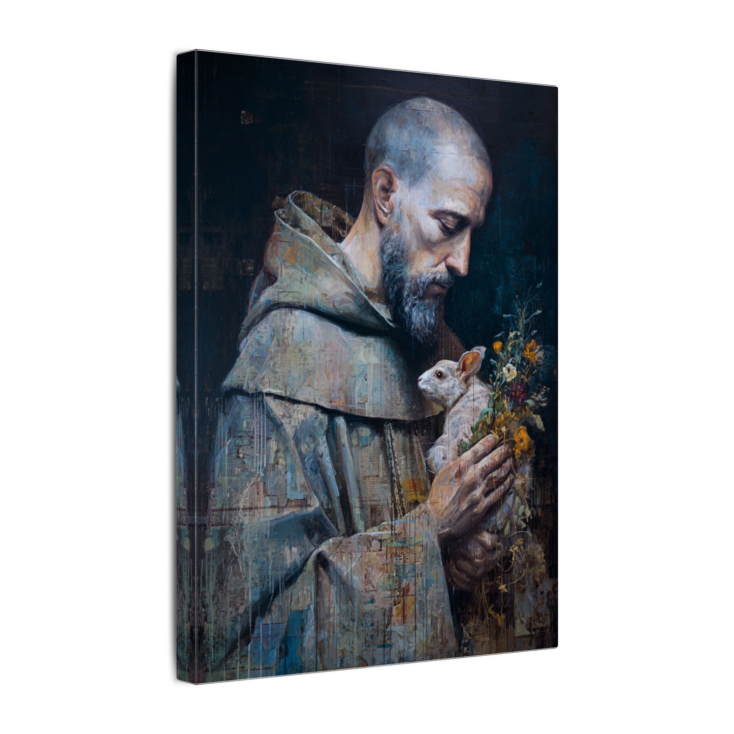 Saint Francis and Rabbit Artwork - Nature Inspired Wall Art