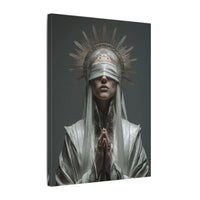 Ethereal Blindfolded Saint Art | Spiritual Home Decor